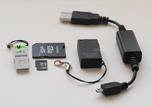 Комплектация Edic-mini microSD A23